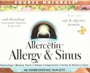 Zdroj Naturals Allercetin Alergie & Sinus, Homeopatické tablety, 48 tablet