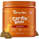Zesty Paws Kardiovaskulární podpora pro psy - Taurin pro psy - s CoQ10, L Carnitin & Sea Buckthorn - Senior Heart Health - AlaskOmega Fish Oil Omega 3 - Senior - Losos - 90 Počet