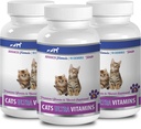 antioxidant pro kočky - Ultra vitaminy pro kočky - Zdravé minerály a vitaminy Vzorec - Žvýkačky - Vápník pro kočky - 3 láhve (270 lékovek)