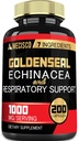 Goldenseal Root Capsule Organic with Echinacea, Mullein Leaf, Plantain & More - 7 Premium Bylinné podporuje imunitní systém, trávicí zdraví, hladké dýchání, a řízení těla - 200 Kapsle
