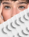 Natural False Eyelass Clear Band řasy přírodní vzhled Jiocolor Wispy Faux Mink řasy Demi- wispees Fake Laches 12MM 7 páry Wispy Dream (7mm-12mm)