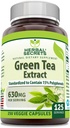 Bylinné tajemství Green Tea Extract 630 Mg Per Serving CLANE124; Veggie Capsule Dodatek CLANE124; Non- GMO CLANE124; Gluten Free CLANE124; Made in USA (1 balení, 250 Počet)