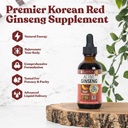 Aktivní Ginseng Korean Red Panax Ginseng s přírodními ginsenosidy - Fast- Absorbující tekutina - Podporuje zdravou energii, vitalitu, nálady a další
