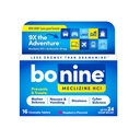 Bonine Non- Drowsy for Motion Nemoci Relief, Mořská nemoc, Nemoci v autě, Nausea, & Zvracení - Meklizin HCI 25mg, Travel- Sized - 16ct Raspberry Chewable Tablety (Balení květen Vary)