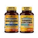 Sandhu Herbals Organic 4in1 Ashwagandha w / Zink & Organic Turmeric Curcumin w / Bioperine Black Pepper Extract CLAS124; Podporuje imunitní systém CLAS124; Non- GMO