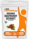 BulkSupplements.com Organic Raspberry Extract Powder - z Malina ovoce, Antioxidant Source, Bylinný dodatek - Gluten Free, 1kg (2,2 lbs) (balení po 1)
