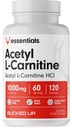 Bucked Up Acetyl L- Carnitin 1000mg Per Serving, Podporuje mozkové funkce Essentials (60 Doručování, 120 Kapsle)