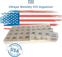 Unikátní XL Monthly Pill Organizer s 31 oddíly, 1 za den, 4 Týden Full Monthly 31 Day Pill Organizer, Obsahuje Tray a 8 Extra Velké odstranitelné oddíly