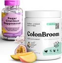 ColonBroom Psylium Husk Powder Sugar Craving Suppressant - Chromium Picolinate 200mcg, 2 položky - Colon Cleanser Fiber Supplement (50 Servings) + Suppressant Cugar Craving (60 Servings)