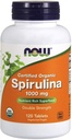 Nyní potraviny - Certified Organic, Spirulina, 1000 mg, 120 Tablet
