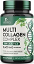 Multi kolagen doplněk 2400 mg - Hydrolyzované typy I, II, III, V & X Multi kolagen pilulky komplex, kolagen Peptidy doplňky, vlasy, kůže, hřebík, a společná podpora doplněk, Non- GMO - 120 Kapsle