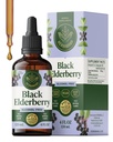 HERBAMAMA Black Elderberry Drops - Vegan Elderberry Liquid Extract pro imunitní podporu - Non- GMO, Alkohol & Sugar- Free Imunity Dodatek, 42- Day Supply