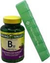 Jarní údolí Vitamin B12 Quick- Rozpusťte tablety Dietní dodatek, 2,500 Mcg, Cherry Flavor, 120 Počet s bezplatným Grafton Way Pill Organizátor
