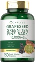 Carlyle Grapeseed, Green Tea, Pine Bark CLAS124; 15,000mg CLAS124; 150 Capsules CLAS124; Non- GMO a gluten zdarma dodatek