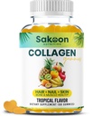 Halogenní kolagenové žvýkačky pro ženy a muže - Anti aging, růst vlasů, Péče o pleť & Silné nehty Protein kolagen doplňky - Non- GMO, Gluten zdarma - Vyrobeno v USA