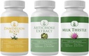 PURE ORIGINAL INGREDIENTS Articcus Extract, Milk Thistle, & Pampelion Root Capsule Bundle (100 kapslí každý), No Additives or Fillers, Lab Ověřeno