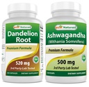 Nejlepší Naturals Dandelion Root 520 mg & Ashwagandha Extract 500 Mg