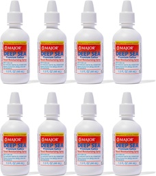 MAJOR Deep Sea Premium Saline - Nasal Moisturizing Spray for Dryness and Iritation Relief - Chlorid sodný 0,65% - 1.5 Fl. Oz (8 Pack)