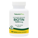 NaturesPlus Biotin, trvalé vydání - 90 tablet - Vegetariánské, Gluten Free - 90 Služeb