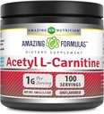 Amazing Appendias Acetyl L- Carnitin 100 Grams (3.5 Oz) Práškový dodatek 124; 100 Servings CUP124; Non- GMO CUP124; Gluten Free CUP124; Made in USA