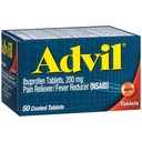 Advil Pain Reliever and Fever Reducer, Ibuprofen 200mg for Pain Relief - 50 potahovaných tablet