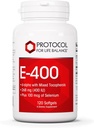 Protokol E-400 268 (400 IU) - Vitamin E Softgels - Antioxidanty Dodatek se selenem - d- Alpha se smíšenými tokoferoly - Mléčné a halové - 120 Softgels