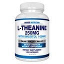 Arazo Nutrition L- Theanin 250mg (Extra Strength) s Inositolem 100 mg, 120 tobolek Vegetariánské