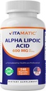Vitamatic Alpha Lipoic Acid (ALA) 600mg per Serving - 240 Zeleninové kapsle - 120 Servings - Non- GMO & gluten zdarma
