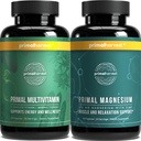 Primal Harvest Multivitamin & hořčík doplňky pro ženy a muže Multivitaminové kapsle a hořčík Glycinát pilulky Bundle