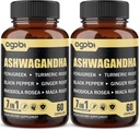 2 Balení 60 Kapsle - 8050mg Ashwagandha Extract Dodatek - 7in1 s Fenugreek, Maca, Kurkuma, Rhoddiola, Ginger & Black Pepper - Spirit, Imunity & Energy Support - 4 Měsíční dodávky
