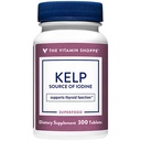 Vitamin Shoppe Kelp (z Atlantic Kelp & Draslík jód), Zdroj jódu, Podpora štítné žlázy, Podporuje energii a Stamina (300 tablet)