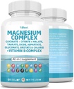 60 Count Magnesium Complex 2285mg with Magnesium Glycinát Citrát Oxide Taurate Aspartate Gluconate Orotate & Mag Chlorid, Zinek Měď Mangan & Vitamin C B1 B2 B6 B12 Complex USA