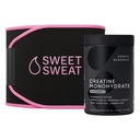 Sportovní výzkum Creatine Monohydrát a Sweet Sweat Waist Trimmer - černá / růžová (Velká)