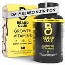 Vousy klub - Biotin Vousy Růstové Vitamíny - Podpora Silnější Plnější Vousy, Vyplňte Záplaty - Minerály & Multi- Vitamíny Pomoc Podpora a stimulovat zdravější obličejový růst vlasů