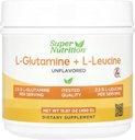 Super Nutrition L- glutamin + L- leucin, bez příchutí, 15.87 oz (450 g)