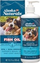 Aljaška Naturals Wild Alaskan Rybí olej dodatek pro psy kůže a kabát s EPA DHA Omega 3 mastné kyseliny udržitelné tekuté potraviny Topper 15.5 oz. Čerpadlo