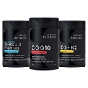 Sports Research 1250 mg Omega 3 Bezedný rybí olej z jednoúčelového divokého aljašského pollocku, CoQ10 (200mg) Enhanced w / Coconut MCT Olej pro lepší absorpci a 5000iu vitamin D se 100mcg Mk7 vitamin K