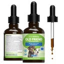 Pet Wellbeing Old Friend for Senior Dogs - podporuje imunitní systém zdraví, společná mobilita, zdravé energetické úrovně, Alfalfa, Reishi - Veterinarian- aplikovaný bylinný dodatek 2 oz (59 ml)