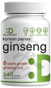 Korean Red Panax Ginseng Root Extract, 7,500mg Serving, 240 Softgels - 150mg Active Ginsenosids