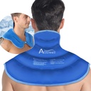 Atsuwell Ice Pack for Neck and Shoulders Cold Compression, Rameno Ice Packs Reuse Gel Pack, Large Upper Back Cold Pack Wrap for Neck, Rameno, Hip, Blue