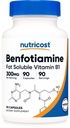 Nutricost Benfotiamin 300mg, 90 tobolek - Lepek zdarma, non-GMO, a Vegetarian Friendly Fat Soluble Vitamin B1