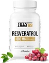 Resveratrol Kapsle 600mg na servírování, Potent Antioxidant Dietní dodatek Kapsle, 60 Kapsle v 1 Lahvičce, Made in USA