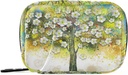 Pouzdro Floral Tree Olejomalba Pill Box 7 Day Pill Pouzdro Taška Cestovní Pill Pořadatel Bag se Zipper Přenosný Týdenní Pouzdro Kompaktní Velikost pro Vitamin Supplement Holder