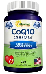aSquared Nutrition CoQ10 (200 Kapsle a 200mg) - High Absorption Vegan CO Q-10 Powder - Enzyme Ubiquinone Supplemente Pills, Extra Antioxidant Coenzym Q10 Vitamin, Coq 10 Alernative to Softgels