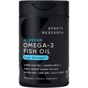 Sports Research Triple Strength Omega 3 Fish Oil - Neškodlivý doplněk rybího oleje w / EPA & DHA Fatty Acids from Single-Source Wild Aljaška Pollock - 1250 mg, 90 ct