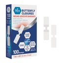 MED PRIDE Butterfly Wound Closure Pack of 100 Sterile Nonstick Hypoalergenní Latex Free Obvazy pro rány a zranění (střední)