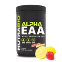 NutraBio Alpha EAA - All- Day Amino Acids for Muscle Growth and Hydration - Essential Amino Acids with Nootropics & Adaptogens- Full Spectrum EAA BCAA Powder - 30 Servings - Jahodový Lemon