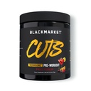 BLACKMARKT CUTS Pre Workout - Termogenní energie a focus prášek pro muže a ženy, metabolismus tuku, definování svalů, tvorba zdarma, 30 Služení (ovocný punč)