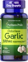 Puritan je Pride Premium Odorless Česnek Fresh 500mg, Tradiční dietní dodatek pro srdeční zdraví a cirkulační podpora s antioxidačními vlastnostmi, 250 Rychlé uvolnění Softgels