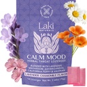 Laki Naturals Lavender Hemomile Calm Mood Functional Herbal Lozenges (14ct) Throat & Calming Hard Candies with Magnesium, Ashwagandha, California Poppy & Valerian. Vegan, cukr zdarma, gluten zdarma